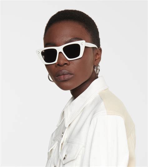 celine cat-eye sunglasses white|51mm cat eye sunglasses celine.